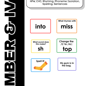 Candy Land Literacy Cards